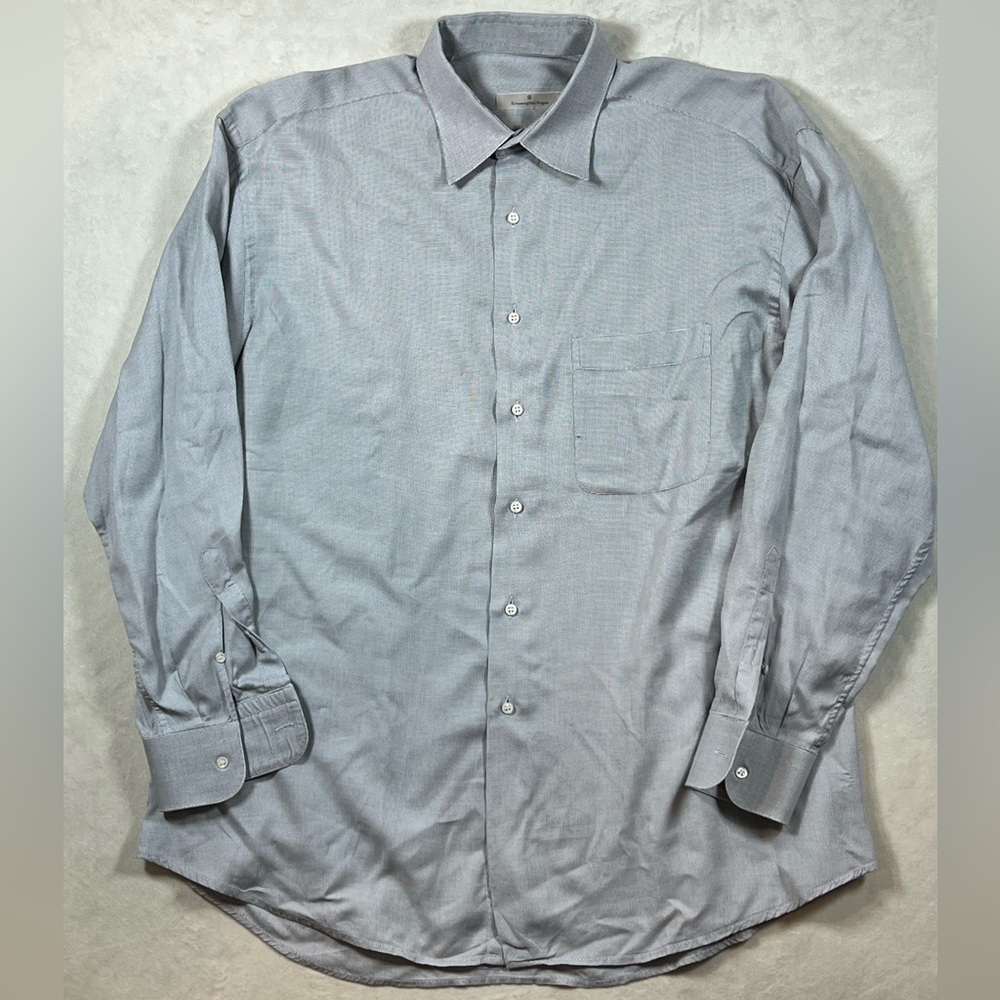 Ermenegildo Zegna 17 | 43 Dotten Pointed Collar Soft Cotton Dress Shirt